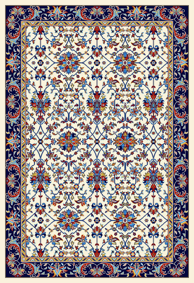 گلیم طرح افشان کرم