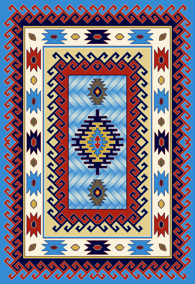 گلیم عشایری آبی سرمه ای