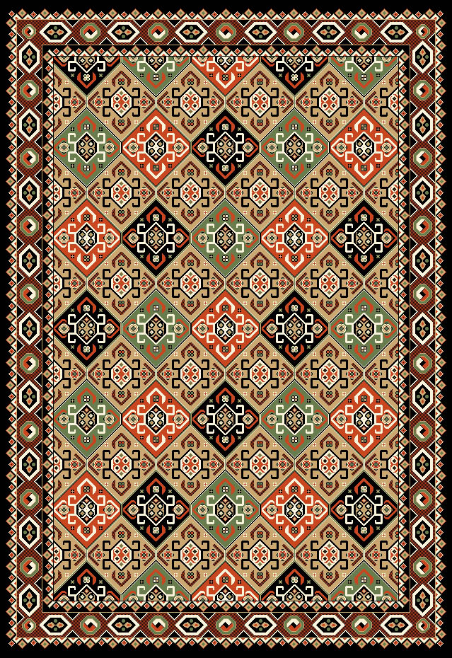 گلیم طرح مهتاب بادامی